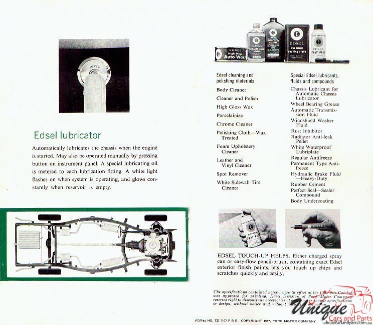 1958 Edsel Accessories Brochure Page 3